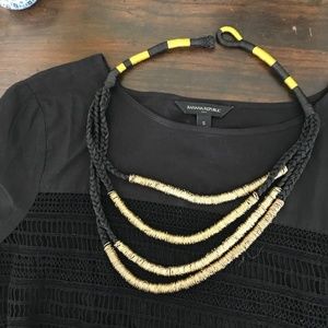 Black & gold cord necklace